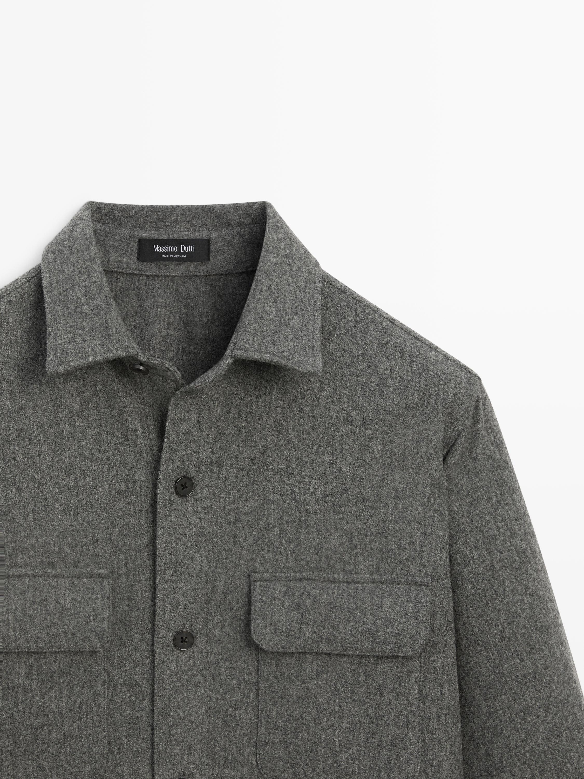 Wool blend overshirt with pockets
